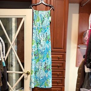 NWT Lilly Pulitzer Marlisa Maxi Dress in Spa Blue Let’s Cha Cha
